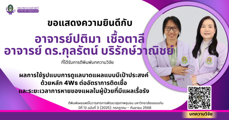 ขอแสดงความยินดีกับอาจารย์ปติมา เชื้อตาลี