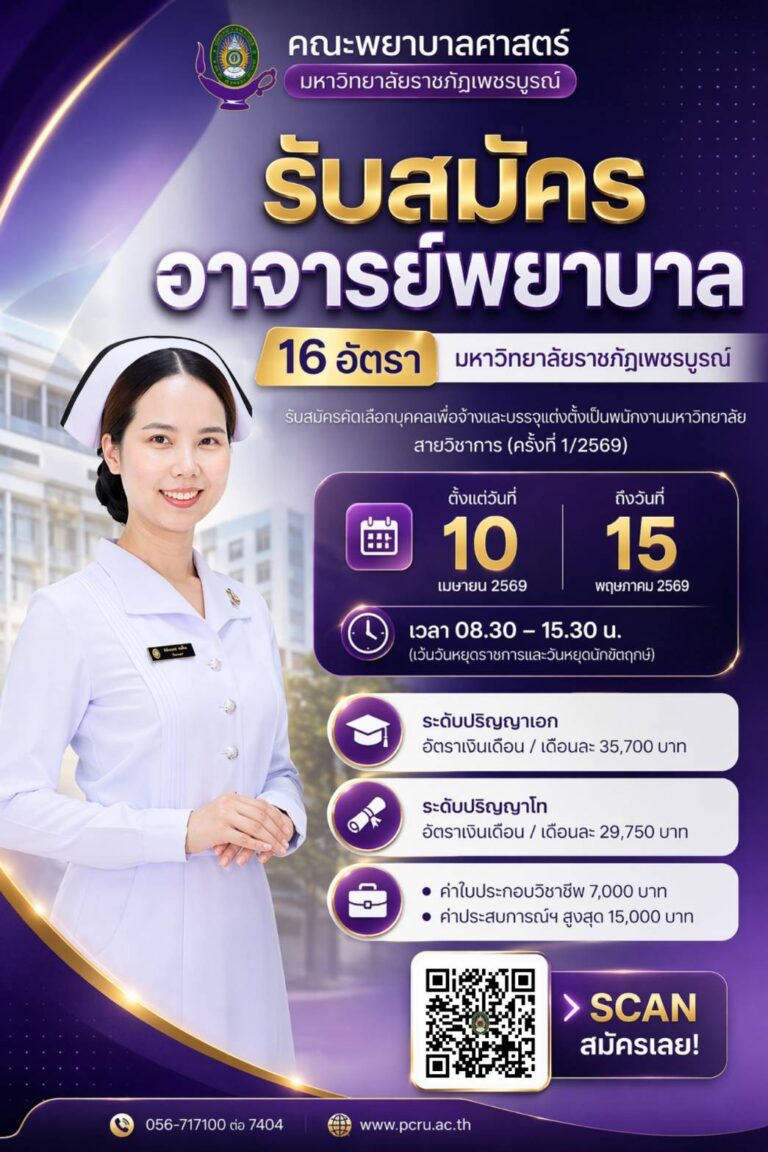รับสมัครอาจารย์สังกัด คณะพยาบาลศาสตร์